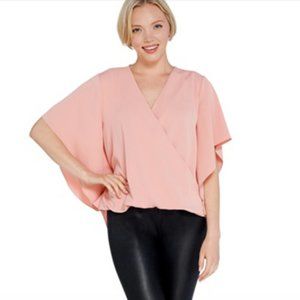 Lisa Rinna Collection Cross Over V-Neck Blouse